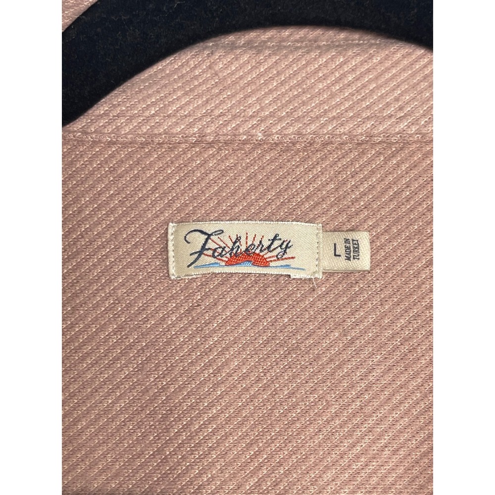 FAHERTY Legend Knit Shirt Large Dusty Rose Pink Button Down Top Casual Gorpcore - Picture 3 of 8
